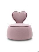 Armless armchair for a bedroom Alice in the version with heart-shaped back and contrasting profile stitching