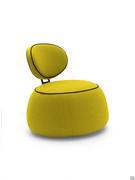 Armless armchair for a child's bedroom Alice with ottoman base and oval backrest