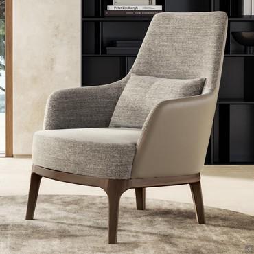 Two-tone armchair with armrests Michela for modern and elegant living