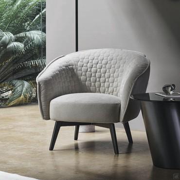 Bruno by Bonaldo - Nubuck leather armchair with metal legs