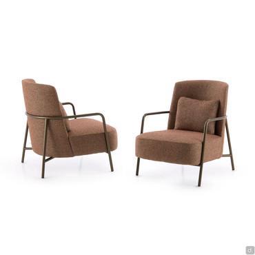 Maggie armchair with tubular metal frame