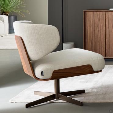 Swivel armchair with Nordic style Olos by Bonaldo