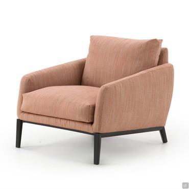 Medea low lounge armchair with feather cushions