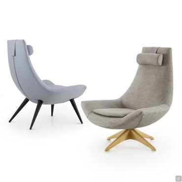 Agata swivel armchair with high backrest