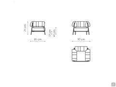 Tirella armchair by Bonaldo - Measurements