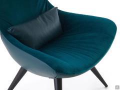 Velvet seat with removable leather cushion, made to match the backrest