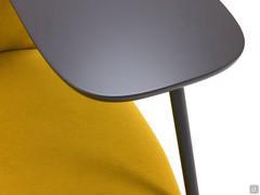 Detail of side table in matt black lacquered mdf