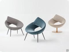 Different models proposed for the Lock round upholstered armchair by Bonaldo