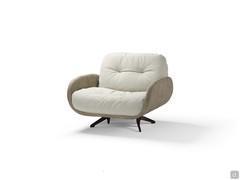 Vintage design upholstered armchair Belfast shown here with fixed metal feet