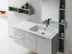 Console washbasin in mineralguss