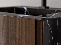 Bathroom vanity with vertical recess grip