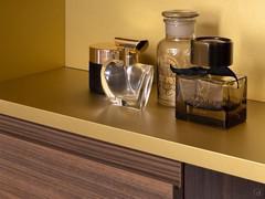 The contrast between the wood-effect veneer and the metallic lacquer, one of the many compositional possibilities of N96