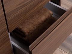 To the side of the washstand base unit N96 offers two practical drawers, for storing bath linens or other items