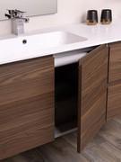 The washbasin base unit can have two doors, as shown, two drawers, or a single 50 cm high basket