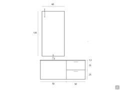 Outline and dimensions of washbasin base unit and mirror N96