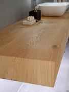 Detail of Atlantic all-out sink shelf, with 12.5cm thick wood veneer top