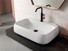 Soap+Mix washbasin on Atlantic shelf made of 12.5 cm thick wood-effect melamine faced veneer