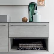 Open base and drawer base with handle code 68 in knurled steel