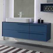 Washbasin cabinet with 2 drawers and side cabinet - both equipped with cod.16 handles