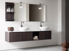 N78 Atlantic hanging bathroom cabinet with double sink