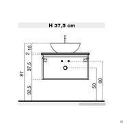 Suspended bathroom cabinet with double basin N78 Atlantic - Diagram of connections and water drainage