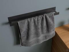 Optional towel rack in titanium painted metal