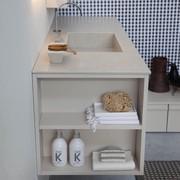 N53 - Atlantic bathroom vanity with cabinets in X1 rope matt lacquer and grès stoneware top