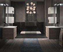 Bathroom with two vanity units from this Atlantic collection