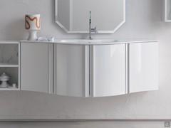 Atlantic curved bathroom cabinet with double curved end units at both ends, configuration that can be created using the product card in the alternative products at the bottom of the page