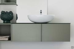 Atlantic bathroom cabinet with deep drawer in matt lacquer on melamine 290 Cross - Agave