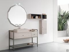 Atlantic N91 metal and wood floor-standing bathroom cabinet