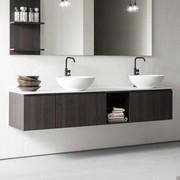 Atlantic bathroom vanity with double countertop washbasin