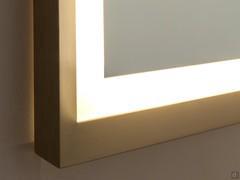 Mirror with sandblasted frame and integrated LED light