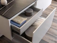 Lateral base unit with drawer and a second inner drawer