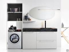 Oasis L03 laundry composition with washing-machine cabinet and mirror