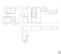 Specific measurements for the Oasis L01 laundry composition (the diagram and quotations also include the optional open wall units)