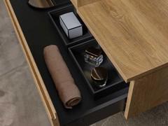 Drawer complete with optional internal organizers in orion gray finish