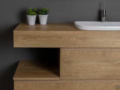 Modern and dynamic design for the N74 Atlantic bathroom cabinet in wood-effect veneer 276 Kiki