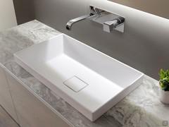 Close-up of the mod. Paola countertop washbasin in mineralguss