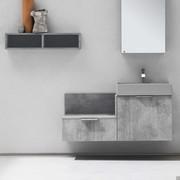 Atlantic bathroom vanity in stone-effect melamine (643 Beton)