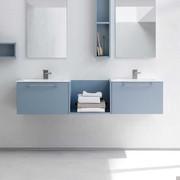 Atlantic bathroom vanity in H6 Jasmine matt lacquer with central open compartment