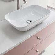 Roly 105 CX top and washbasin in glossy white ceramic