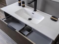 Tempo glossy white ceramic console washbasin