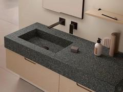 Built-in basin in finish gres stoneware 3X seminato nero