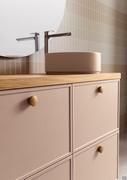 Minera-Kolor washbasin, with which color uniformity can be achieved between washbasin and fronts