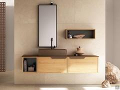 Bathroom cabinet with stone-effect basin N109 Frame