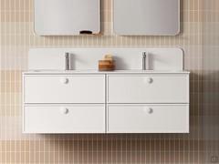 Two base units with built-in tub Frame Consolle juxtaposed to create a larger composition (already available as N102)