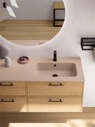 Console washbasin in Minera-Kolor color datura matte