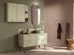 Floor-standing 120 cm bathroom cabinet N106 Frame, with mirror and wall units included