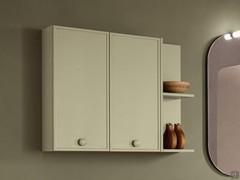 Wall unit composition included with bathroom cabinet N106, consisting of a double hinged door module and a hanging open element